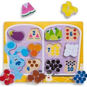 Melissa & Doug Blue's Clues & You! Wooden Chunky Puzzle - Fridge Food (10 Pieces